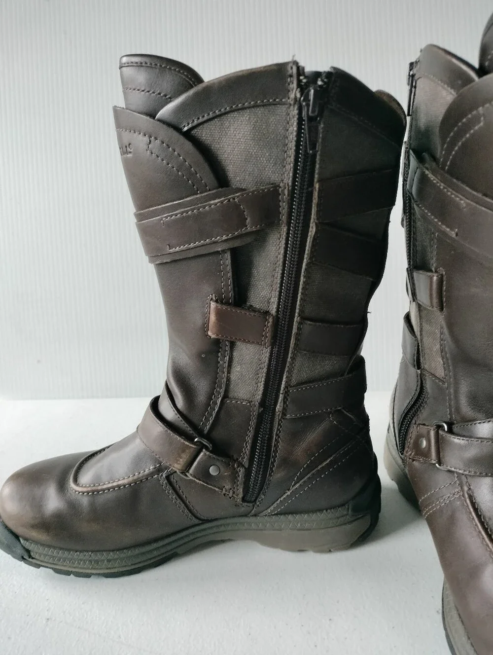 Merrell Womens Strappy Brown Leather Waterproof Mid-Calf Boots 7 Rain Winter